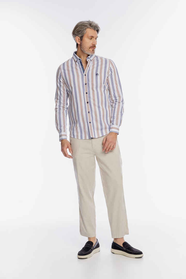 Męska koszula Campione w kolorowe pionowe pasy Regular Fit