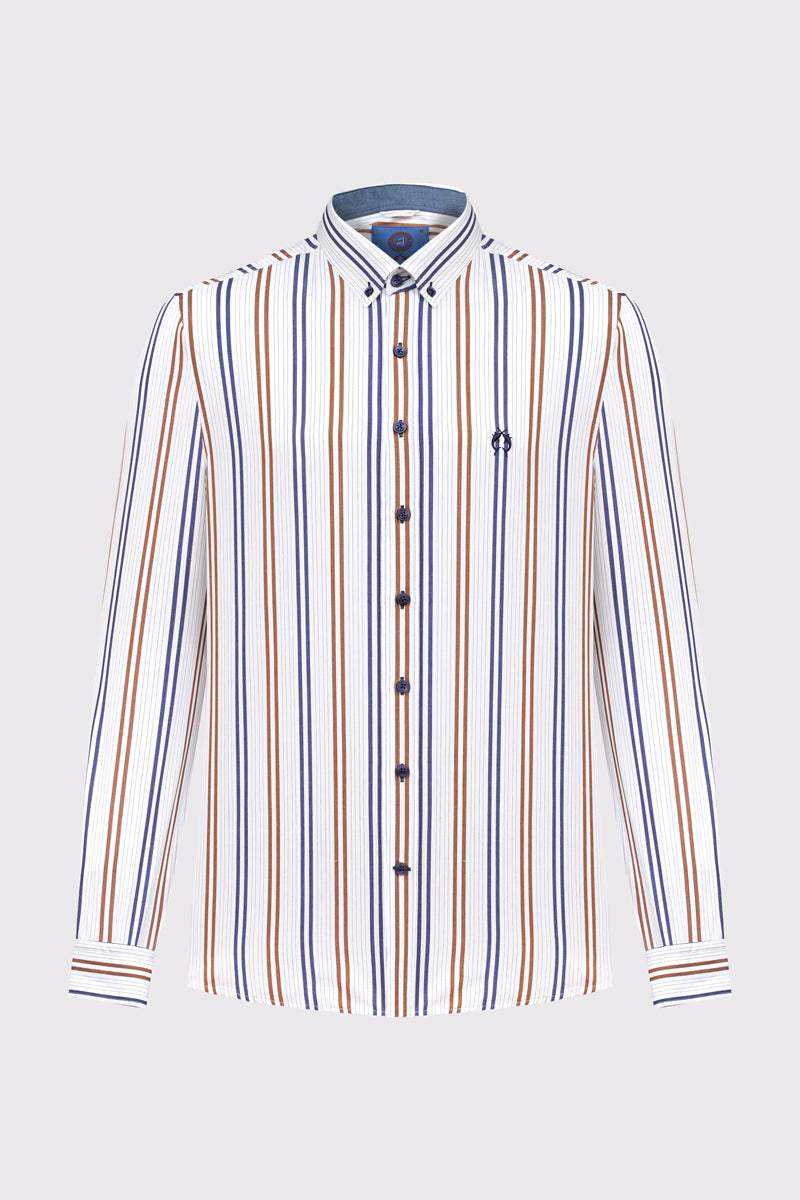 Męska koszula Campione w kolorowe pionowe pasy Regular Fit