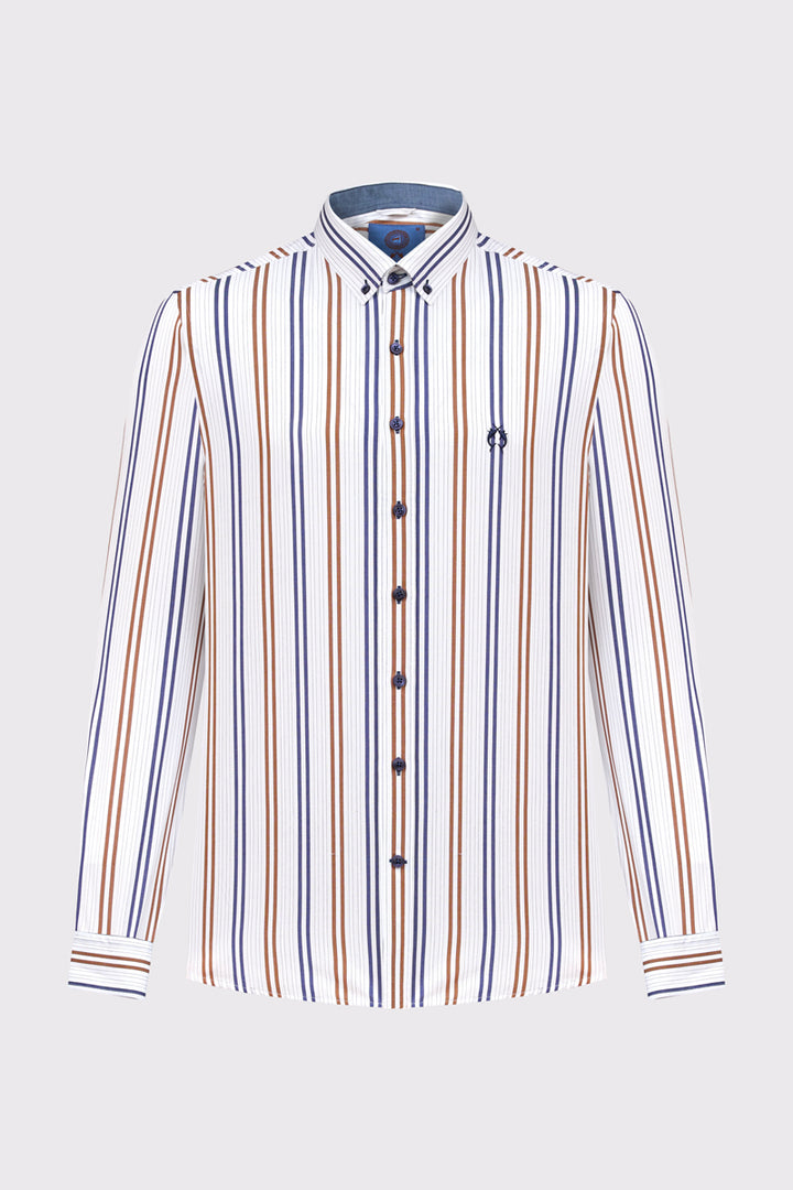 Męska koszula Campione w kolorowe pionowe pasy Regular Fit