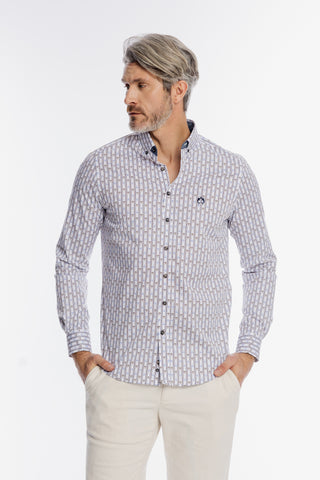 Męska biała koszula Modern Fit w kotwice