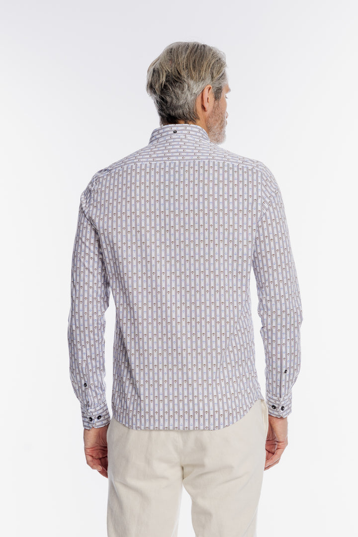 Męska biała koszula Modern Fit w kotwice