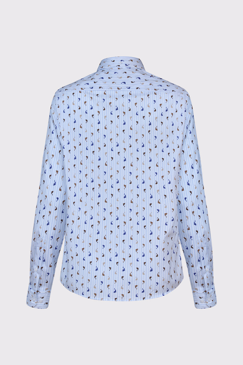 Męska biała koszula Modern Fit w delfiny