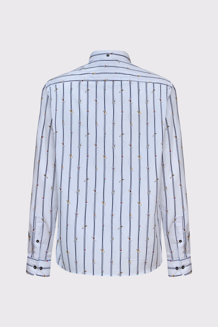 Biała męska koszula Regular Fit w żaglówki