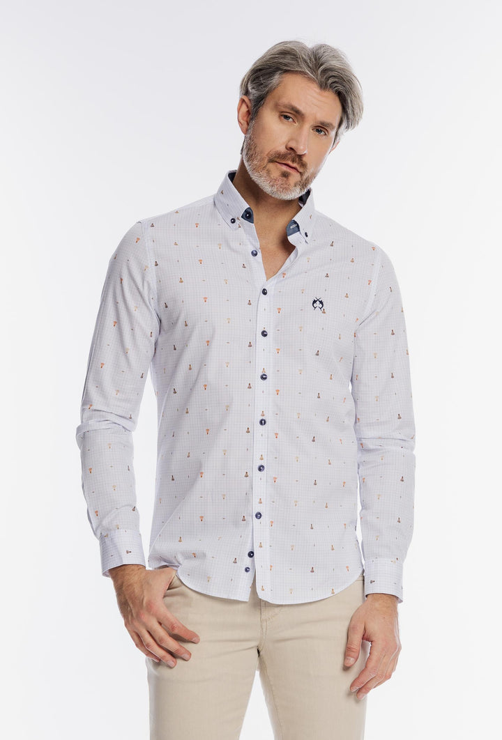 Męska biała koszula Modern Fit w lotki