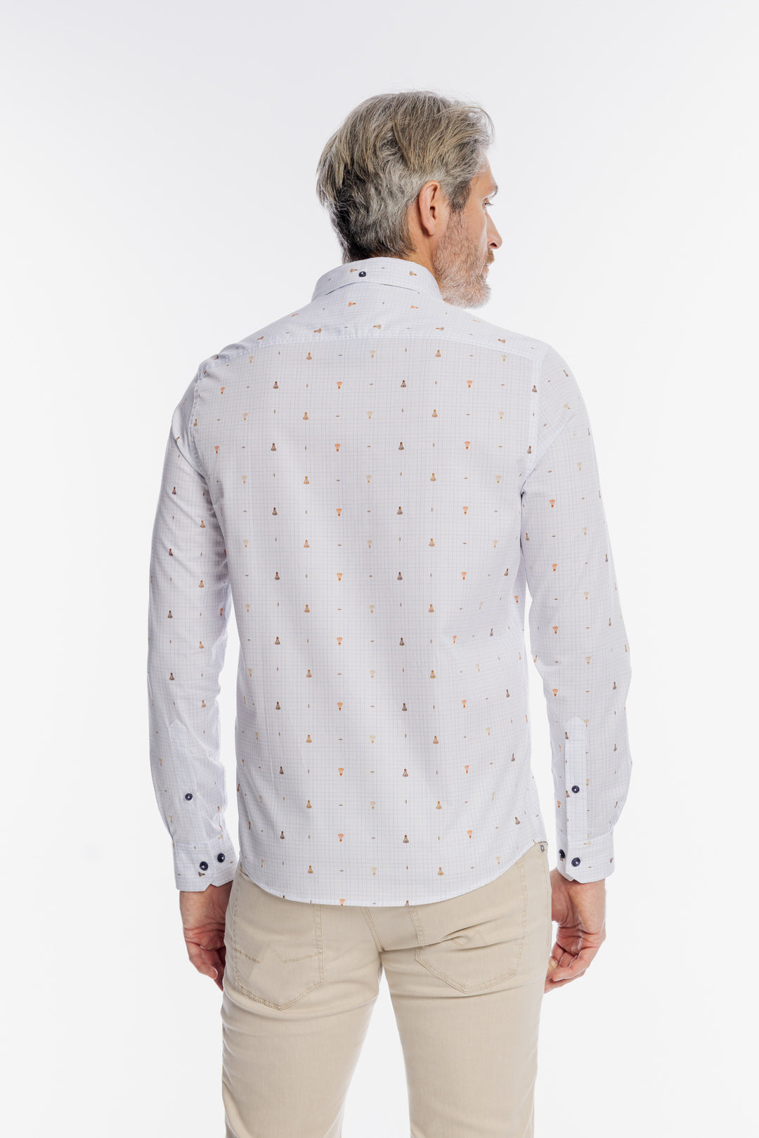 Męska biała koszula Modern Fit w lotki