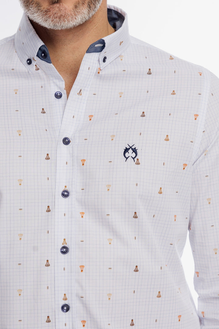 Męska biała koszula Modern Fit w lotki