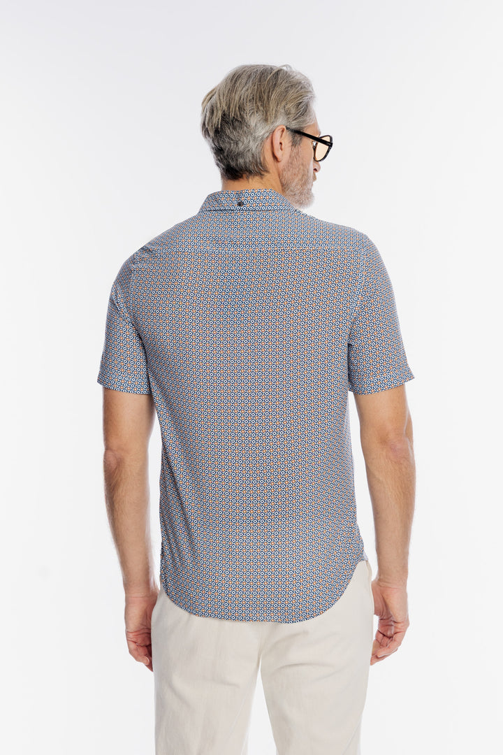 Męska koszula Campione Modern Fit z krótkim rękawem w geometryczny wzór