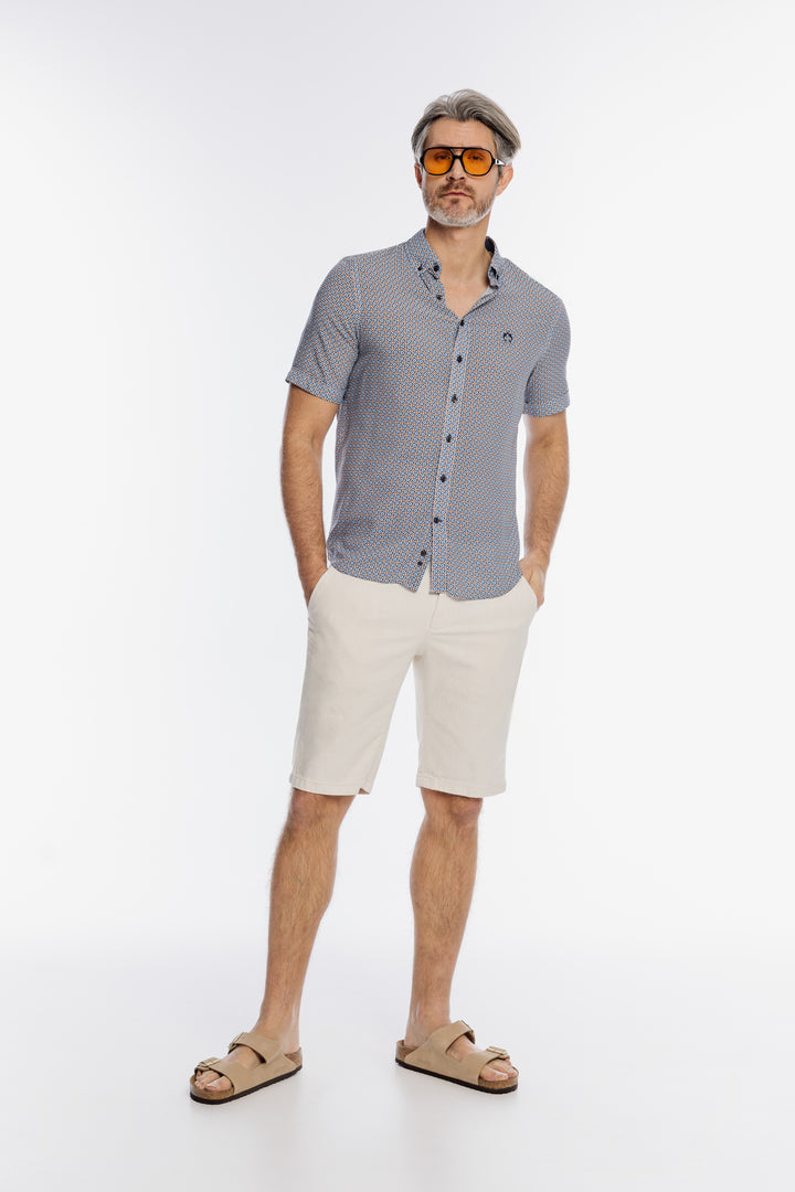 Męska koszula Campione Modern Fit z krótkim rękawem w geometryczny wzór