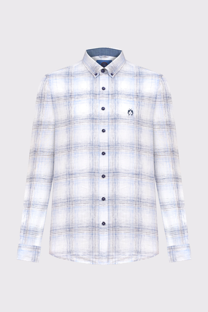 Męska koszula Campione w błękitną kratę Regular Fit