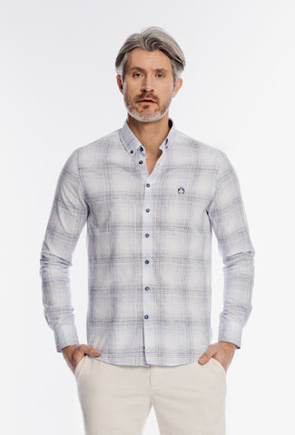 Męska koszula Campione w błękitną kratę Modern Fit