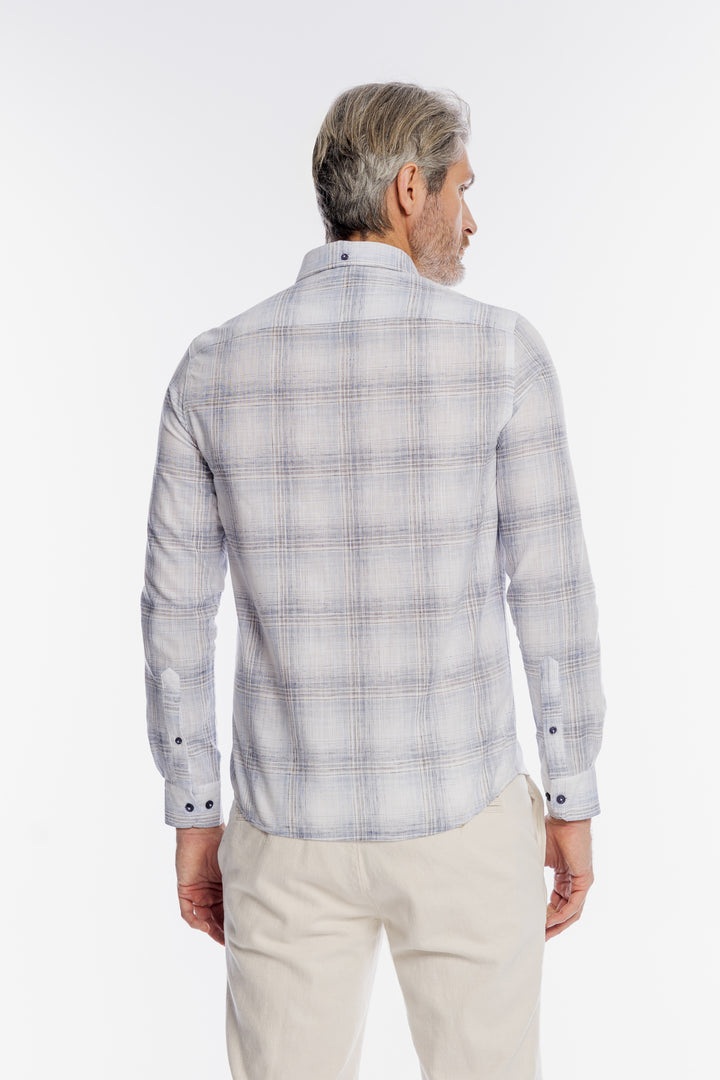 Męska koszula Campione w błękitną kratę Modern Fit