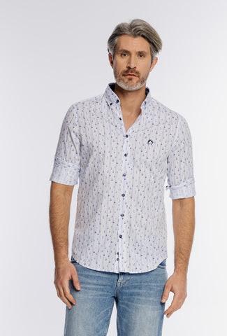 Męska koszula Campione w marynistyczny wzór z żaglówkami Modern Fit
