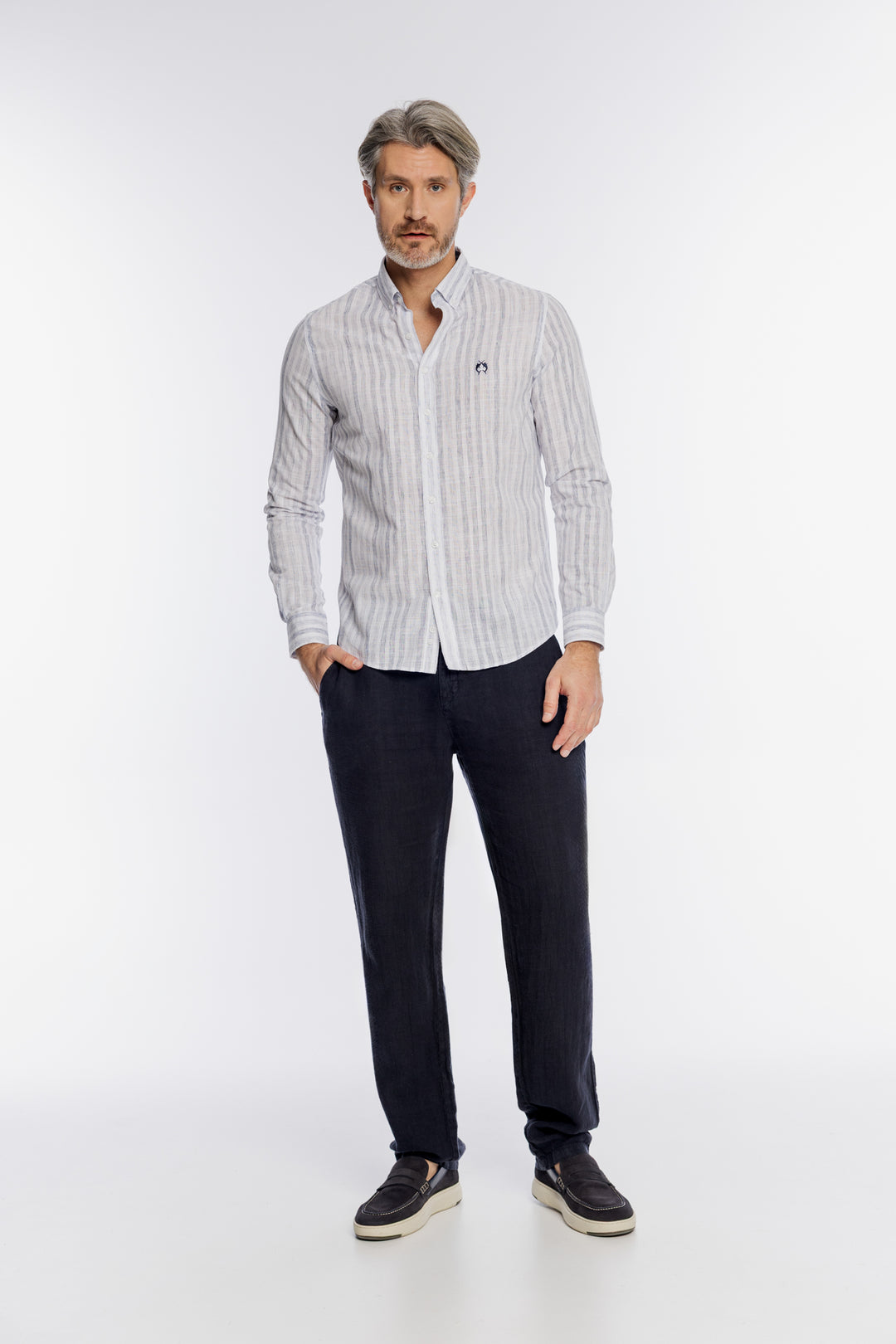 Męska koszula Modern Fit w niebieskie paski