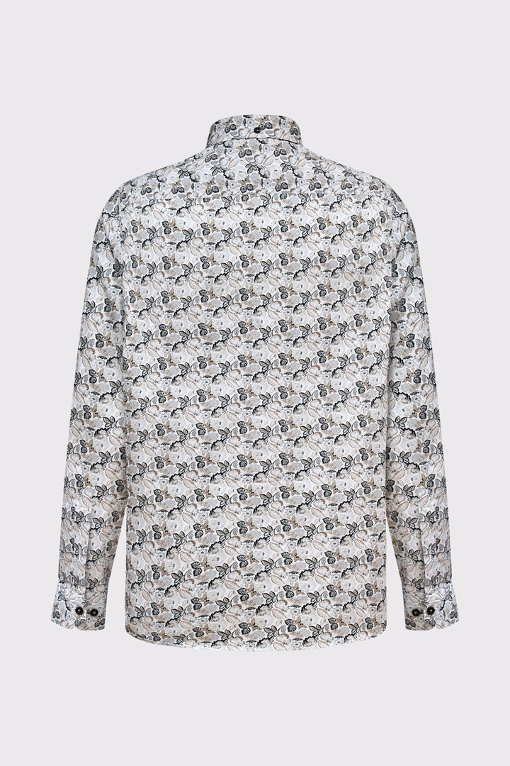 Męska koszula w drobny roślinny wzór Modern Fit