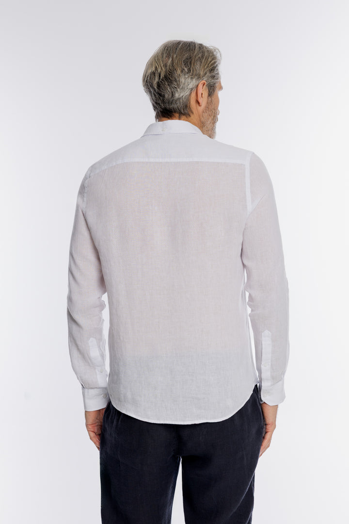 Klasyczna biała lniana koszula męska Regular Fit