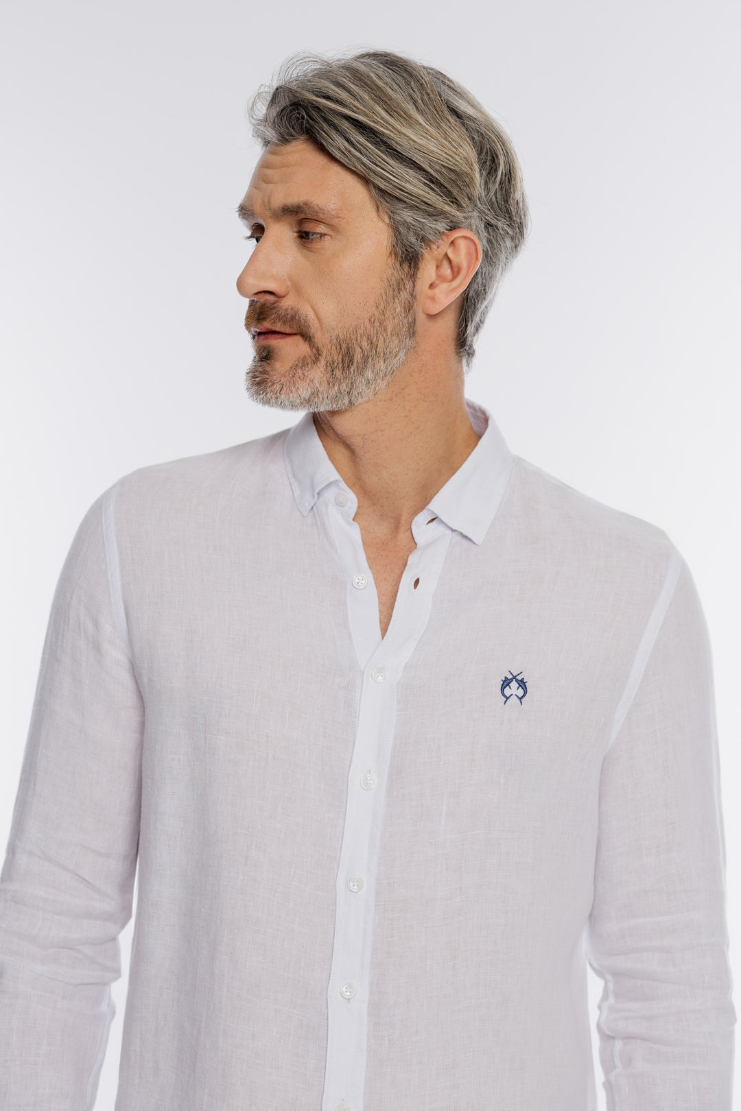 Klasyczna biała lniana koszula męska Regular Fit