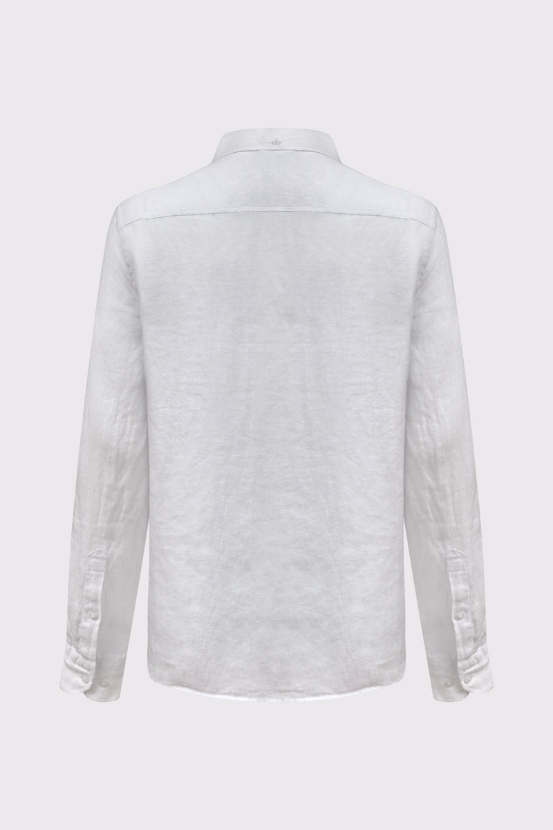 Klasyczna biała lniana koszula męska Regular Fit