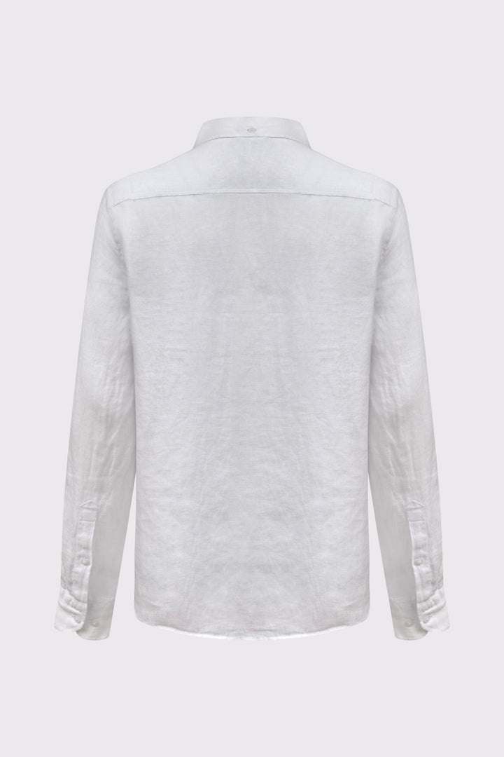 Klasyczna biała lniana koszula męska Regular Fit