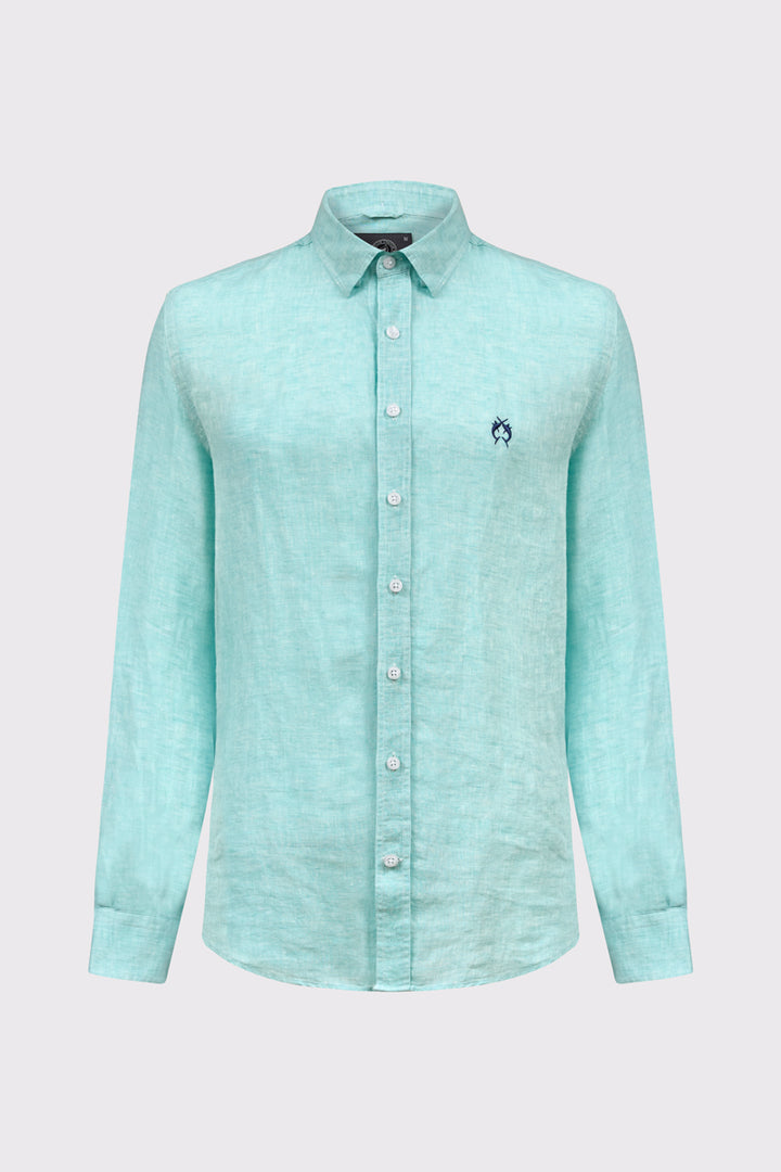 Męski zestaw plażowy z lnianą koszulą Regular Fit i szortami