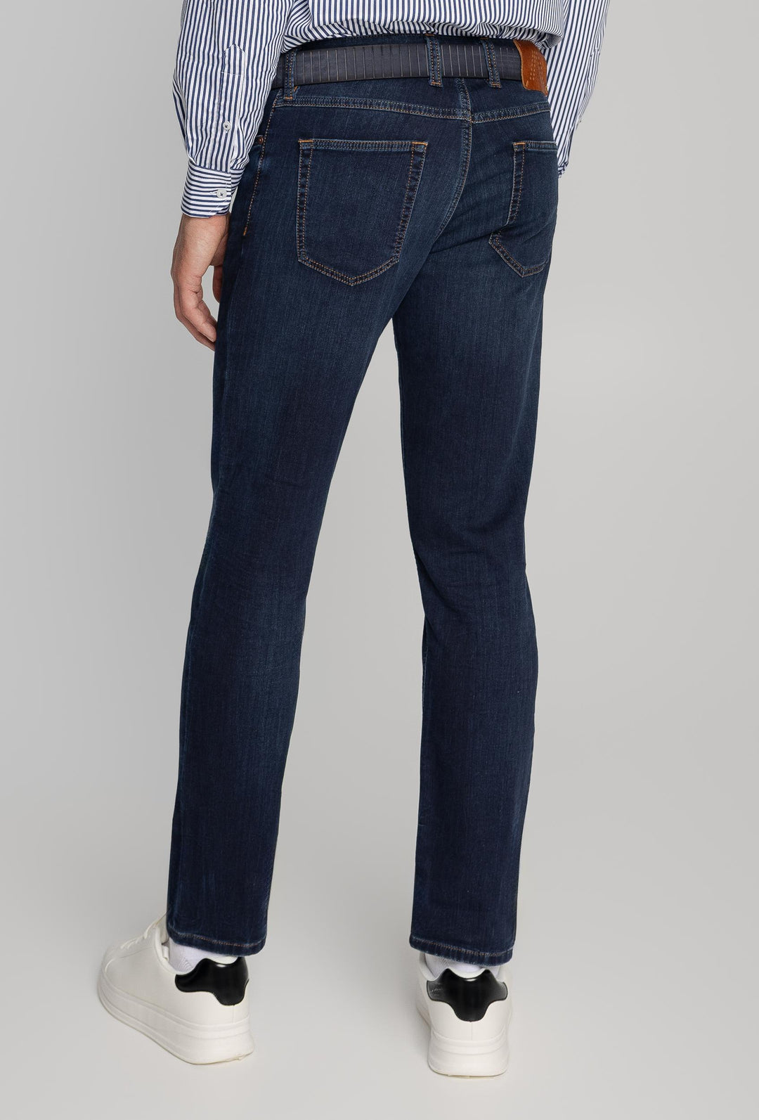 Granatowe jeansy męskie Alberto Slim Fit