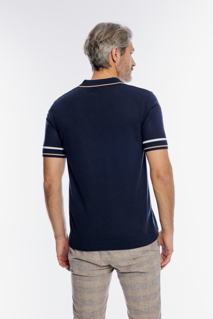 Męska koszulka polo Campione w granatowe pasy