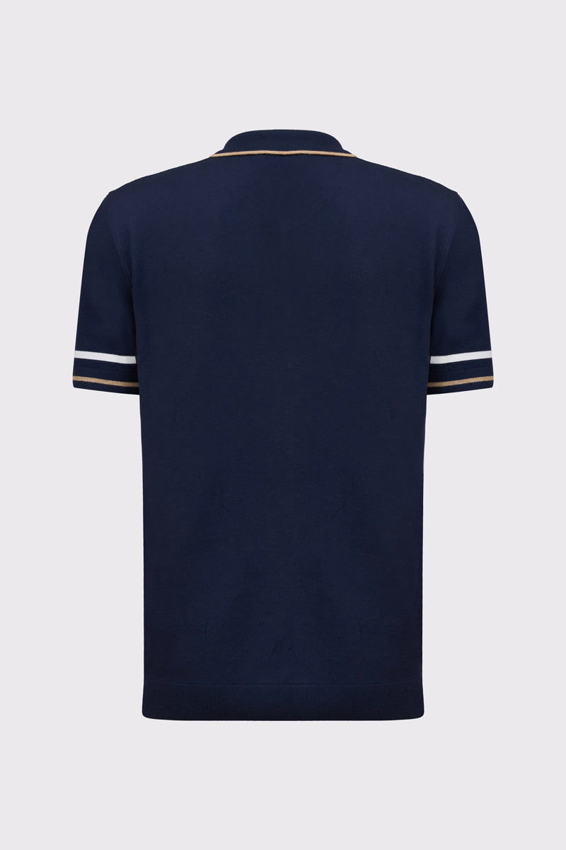 Męska koszulka polo Campione w granatowe pasy