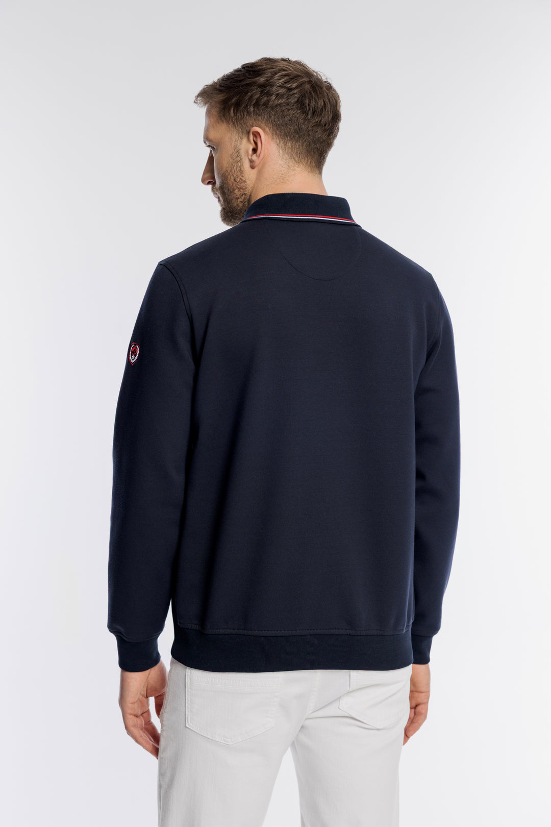 Granatowa męska bluza Campione z kołnierzykiem polo