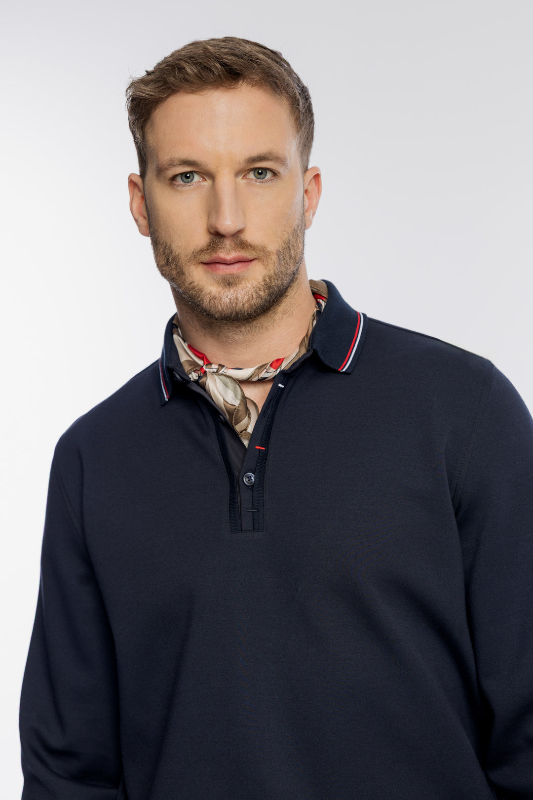 Granatowa męska bluza Campione z kołnierzykiem polo