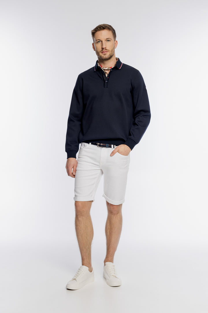 Granatowa męska bluza Campione z kołnierzykiem polo