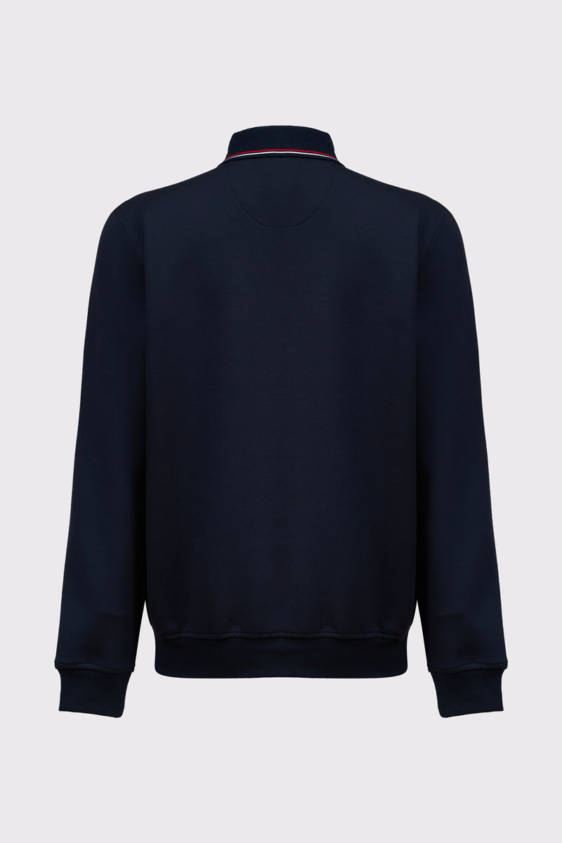 Granatowa męska bluza Campione z kołnierzykiem polo