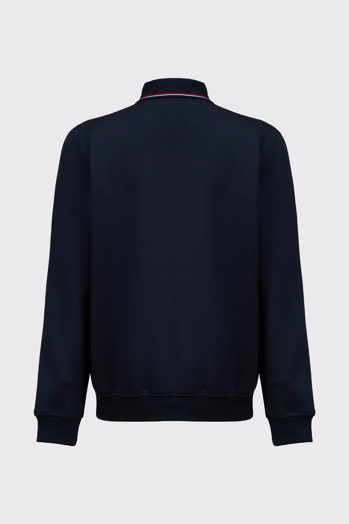 Granatowa męska bluza Campione z kołnierzykiem polo