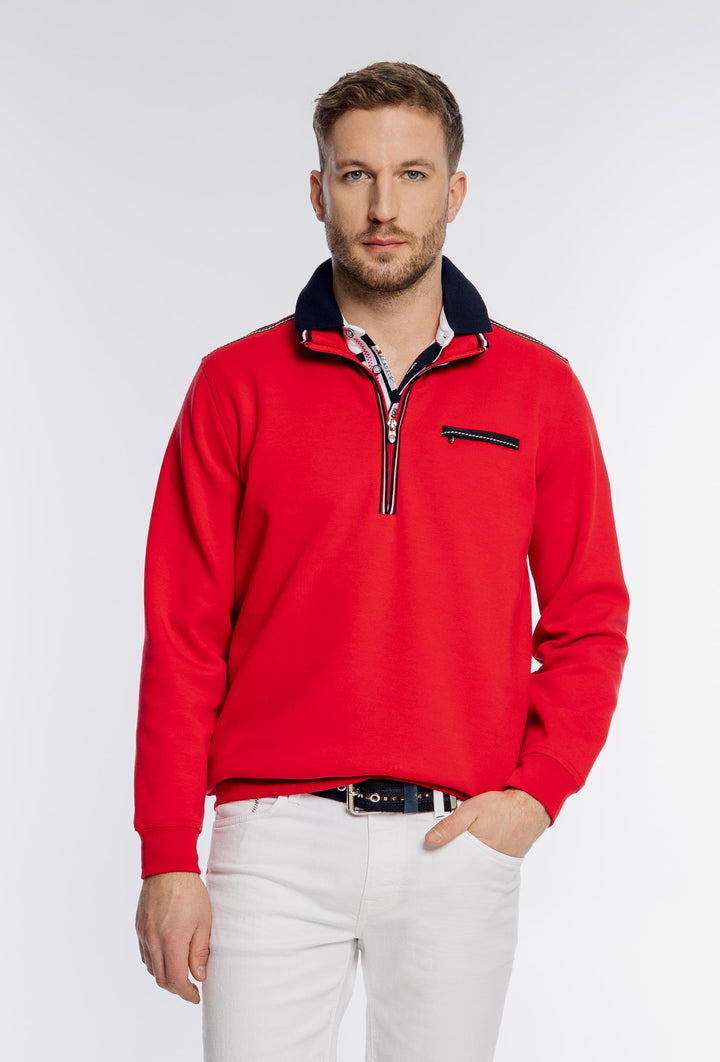 Czerwona męska bluza Campione z krótkim suwakiem