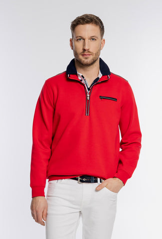 Czerwona męska bluza Campione z krótkim suwakiem