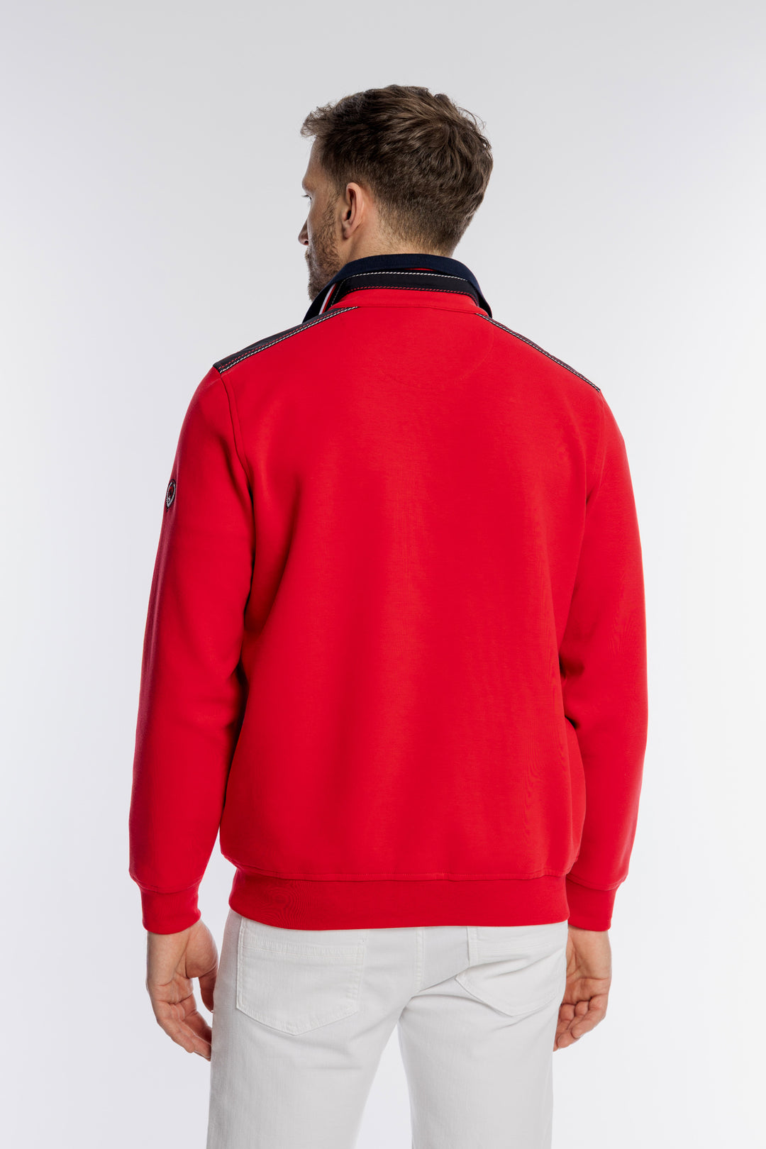 Czerwona męska bluza Campione z krótkim suwakiem