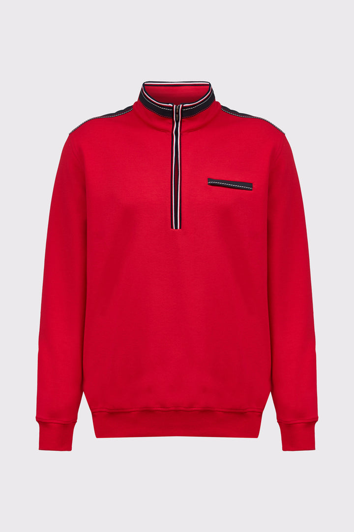 Czerwona męska bluza Campione z krótkim suwakiem