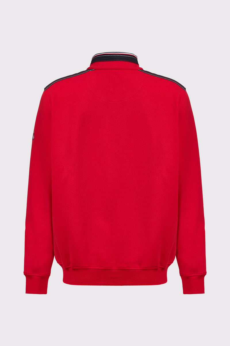 Czerwona męska bluza Campione z krótkim suwakiem