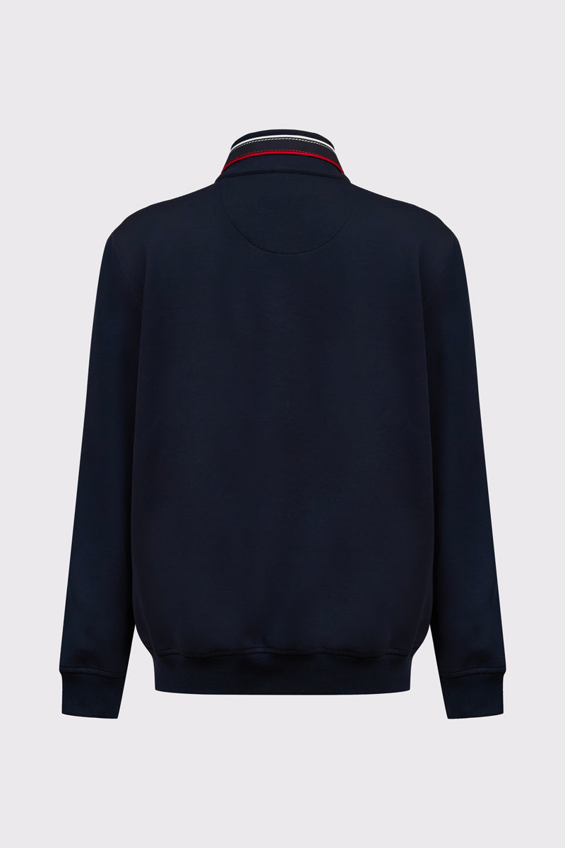 Rozpinana granatowa bluza męska z pasami Campione