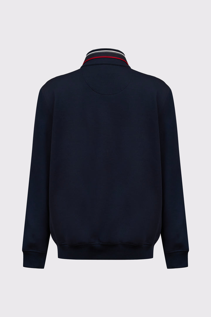 Rozpinana granatowa bluza męska z pasami Campione