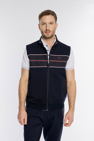 Pikowany bezrękawnik męski Campione z kontrastowym panelem