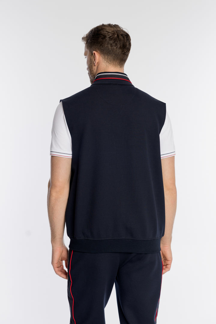 Pikowany bezrękawnik męski Campione z kontrastowym panelem