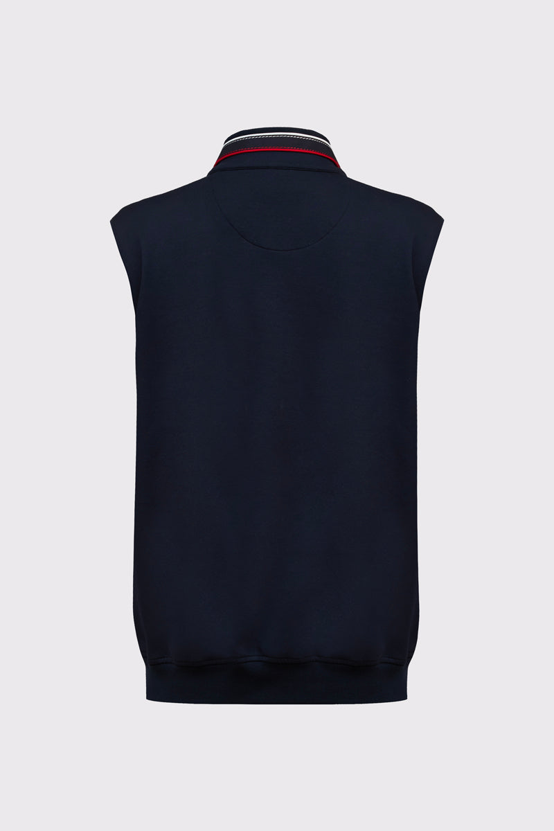 Pikowany bezrękawnik męski Campione z kontrastowym panelem