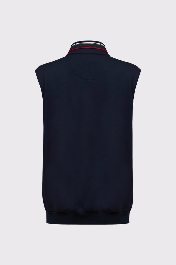 Pikowany bezrękawnik męski Campione z kontrastowym panelem