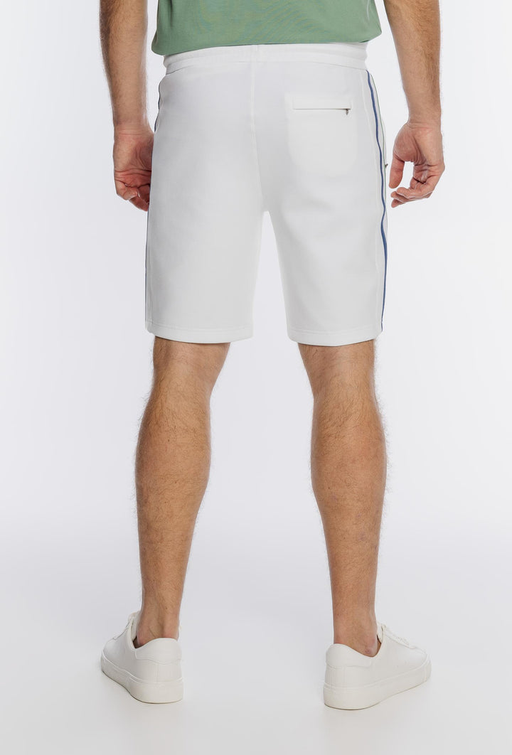 Szałwiowy dresowy komplet z bluzą i białymi szortami