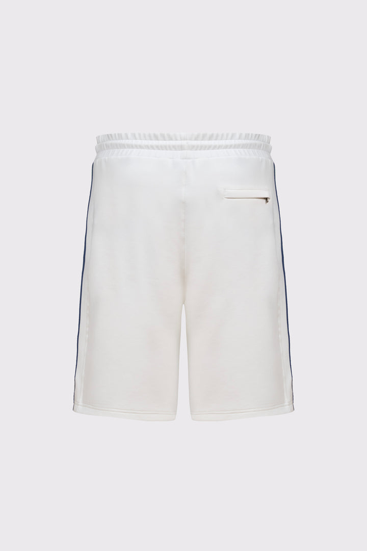 Białe męskie szorty dresowe z lampasami Campione
