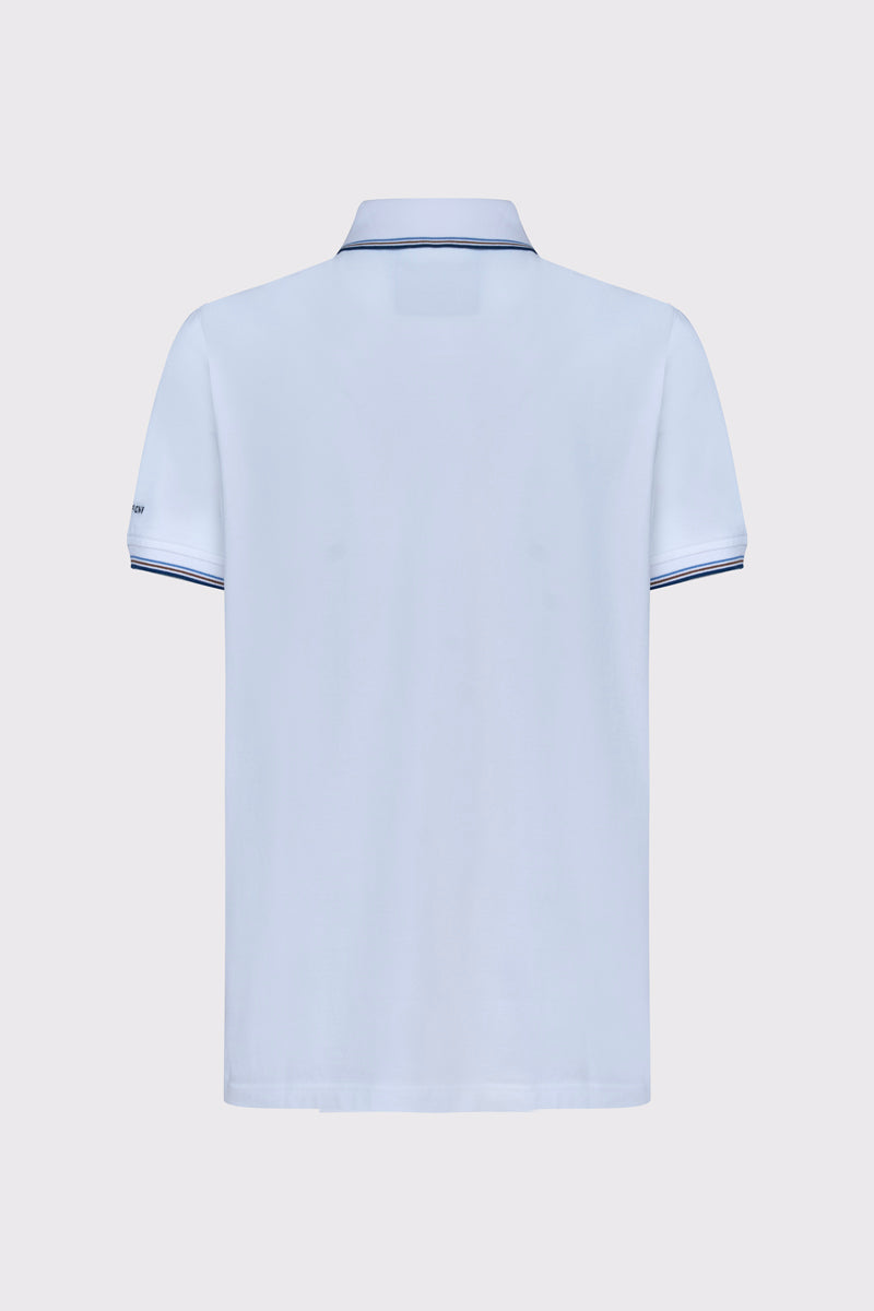 Klasyczna biała męska koszulka polo z kieszonką