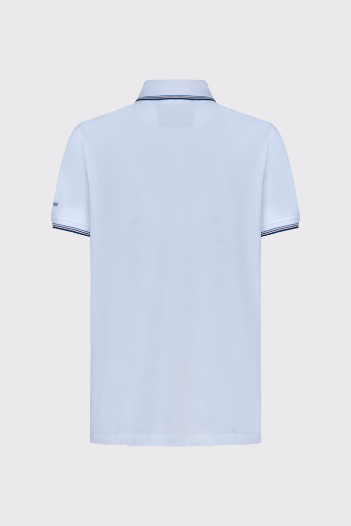 Klasyczna biała męska koszulka polo z kieszonką