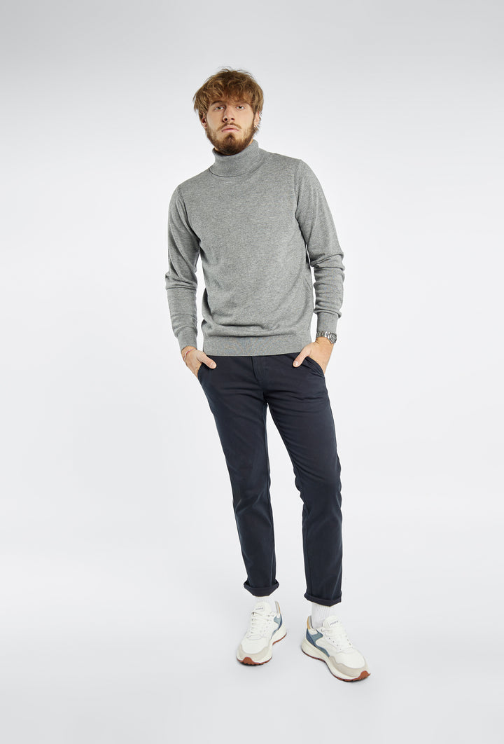 Eleganckie spodnie męskie chinos Primodi w kroju skinny w kolorze granatowym