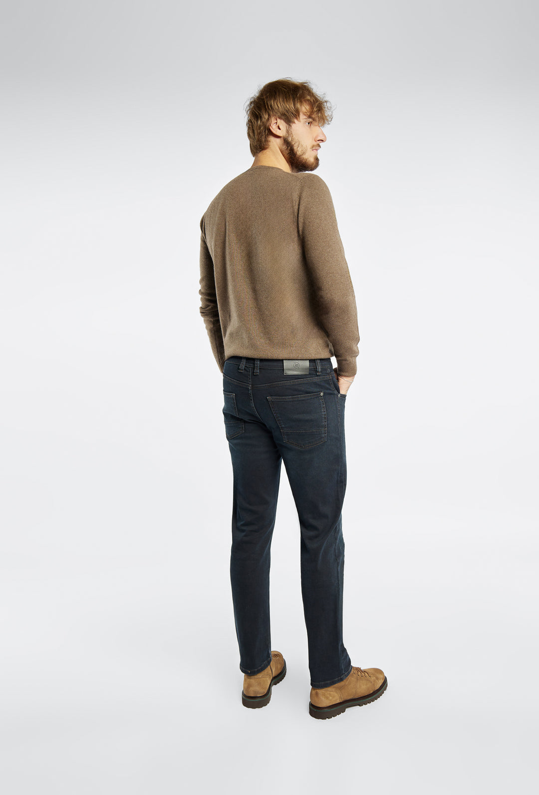 Klasyczne jeansy męskie Primodi w kroju skinny w kolorze granatowym