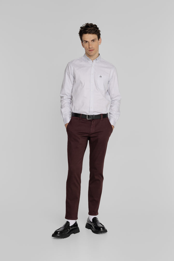 Spodnie chino Alberto bordowe
