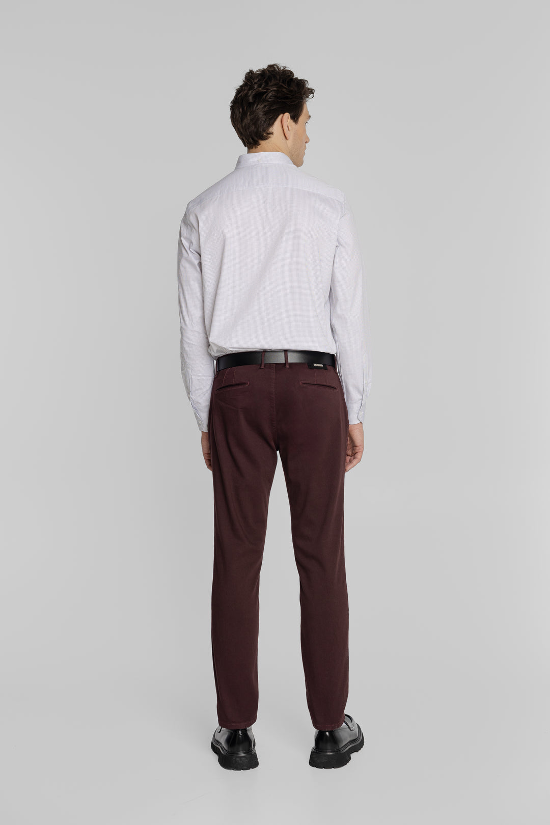 Spodnie chino Alberto bordowe